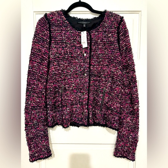 Women’s Tweed Sweater Blazer Cardigan Jacket Coat Size M NWT - Picture 13 of 14